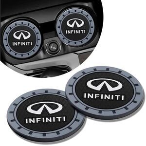 Infinity car cup Coasters in black and gray. Set of 2 NWT
